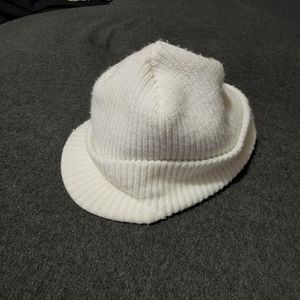 White visor beanie